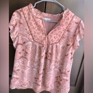 Daniel Rainn Mauve Patterned Blouse size L